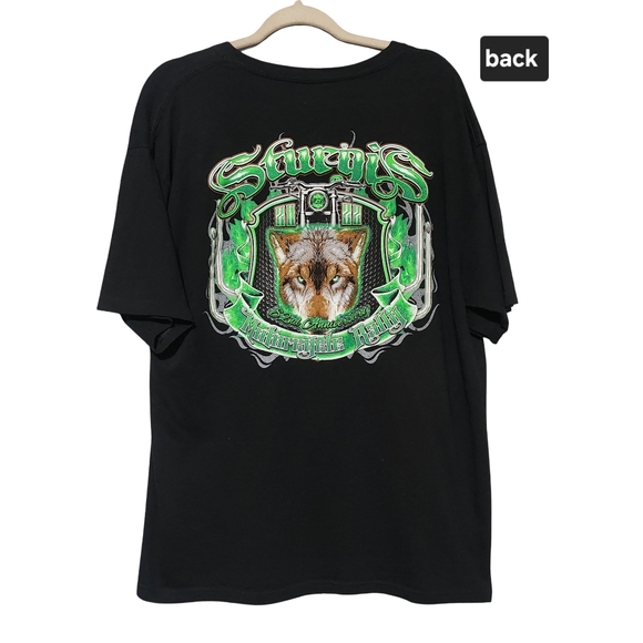 STURGIS 2022 Motorcycle Rally T-Shirt Mens XL Black Wolf Graphic Biker Tee - Picture 2 of 14